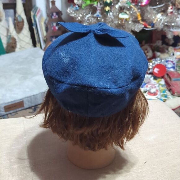 Womens 1940s Wool Felt Tam Beret Casque Hat Fascinator - Picture 4 of 6